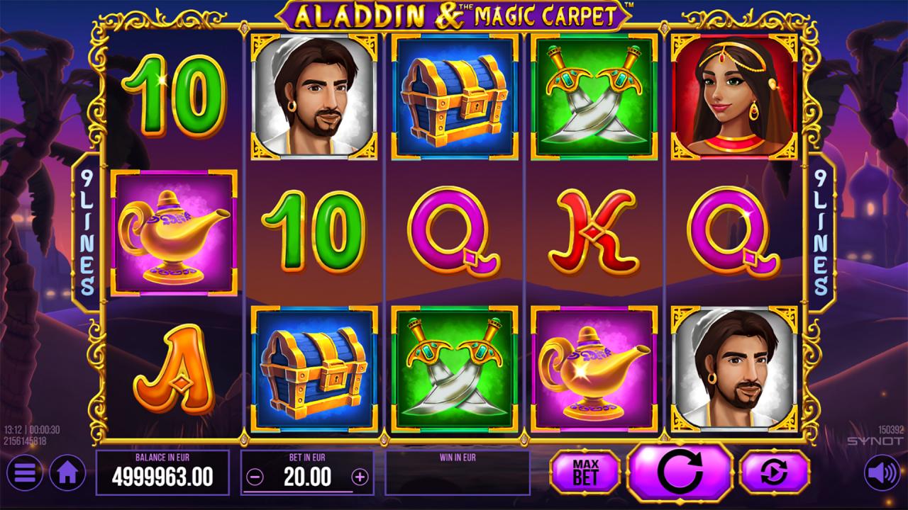«Aladdin and the Magic Carpet» — спешим в слоты играть на сайте казино Вулкан